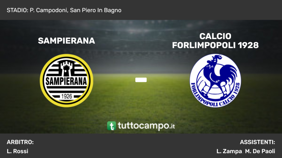 Sampierana vs Calcio Forlimpopoli 1928, cronaca e tabellino Emilia