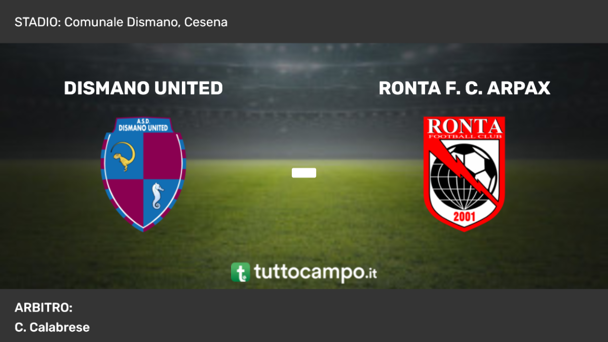 Ronta Dismano United vs Ronta F. C. Arpax, il tabellino - Emilia-Romagna ...