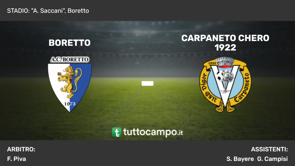 Boretto vs Carpaneto Chero 1922 - Emilia-Romagna - Tuttocampo.it