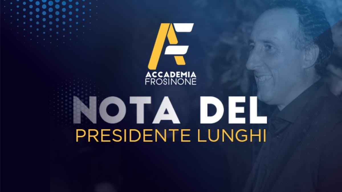 Accademia Frosinone. Il Presidente Lunghi con una lettera saluta e ...